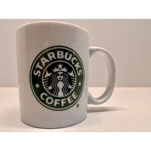 Starbucks Coffee Company Mug Ceramic Logo Drinking Cup 2005 Solid White 9 oz.
